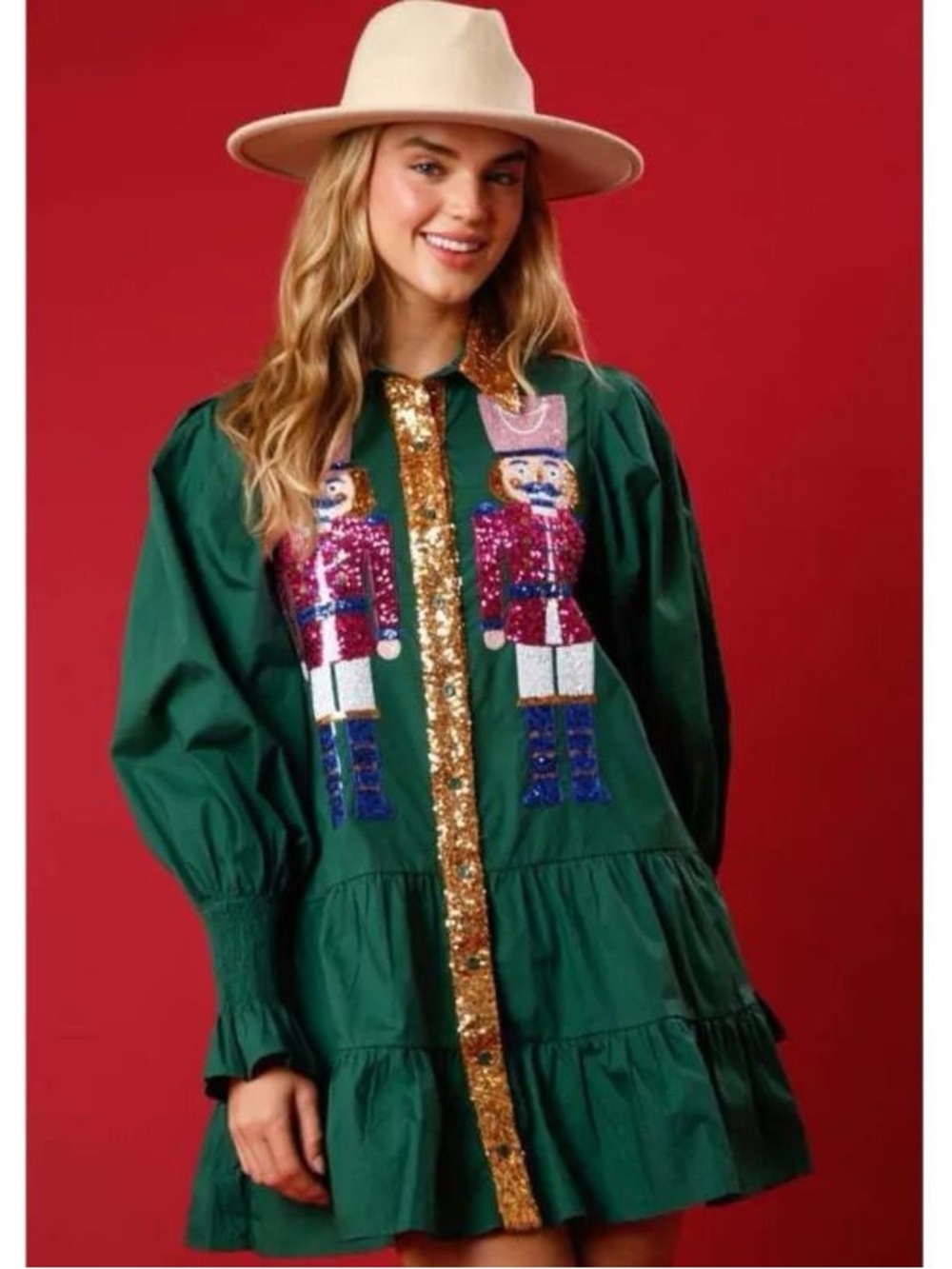 Fantastic Fawn Green Sequin Nutcracker Dress